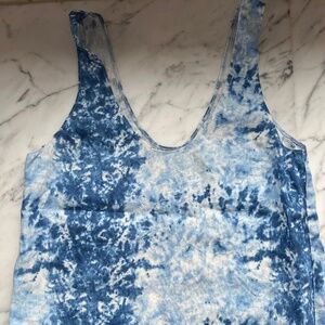 REFORMATION Blue Tie Dye Linen Tank
